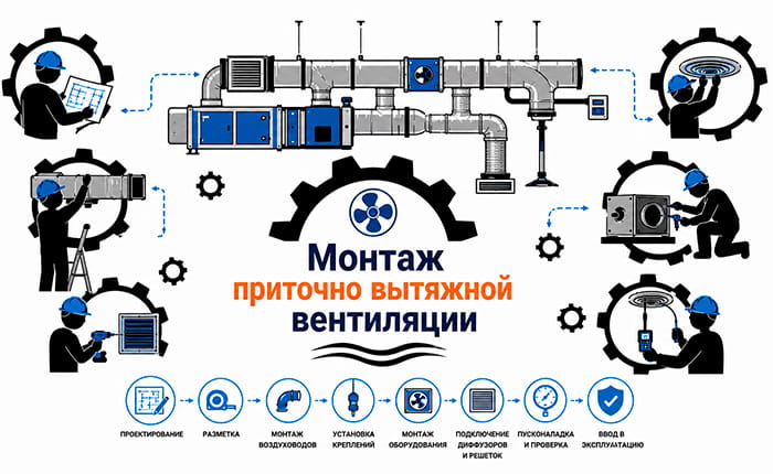 Монтаж приточно-вытяжной вентиляции