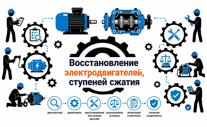 Профессиональный ремонт воздушных ступеней компрессоров